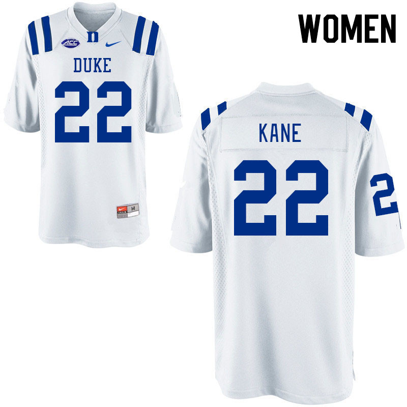 Women #22 Moussa Kane Duke Blue Devils College Football Jerseys Stitched-White - Click Image to Close